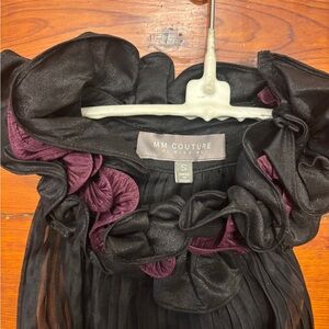 MM Couture Cocktail Dress in Black and Purple